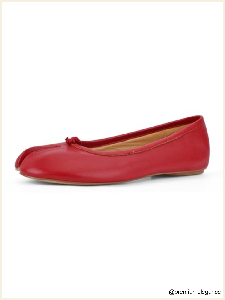 Split Toe Ballet Flats Wide Width Slip-On Comfort Casual Work Shoes